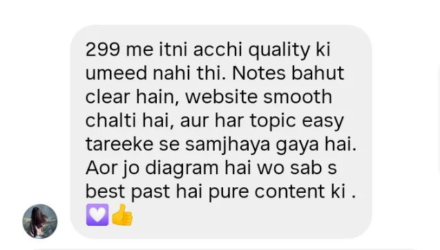Hinglish learner review praising notes, website, and diagrams